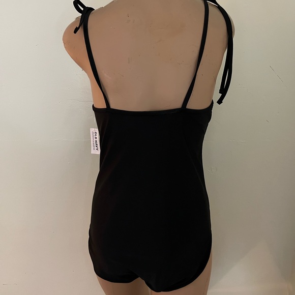 NWT XL Old Navy One Piece Swimsuit Bra Support Black Double Lined Suport - Picture 3 of 13